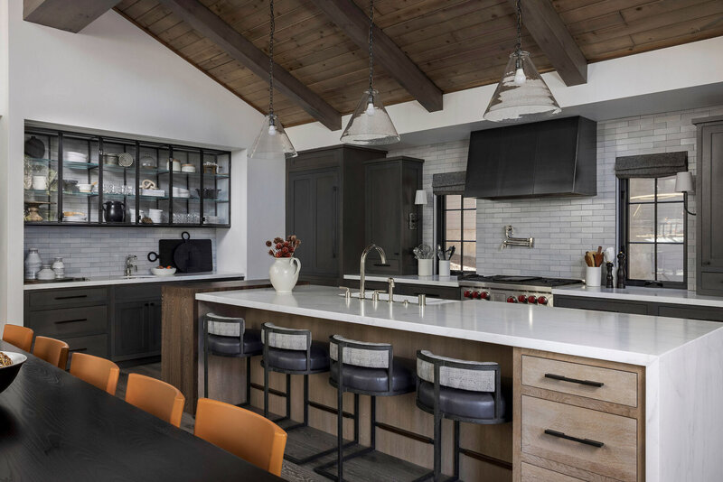 White oak and steel kitchen cabinetry