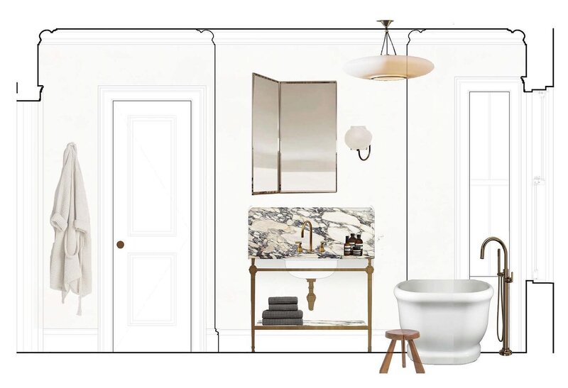Bathroom design elevation for a custom home
